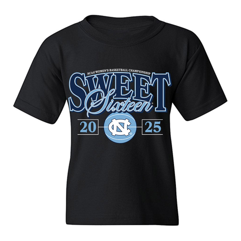 UNC - NCAA Women's Basketball : - NCAA® March Madness® 2025 Sweet 16 Team Youth T-Shirt-0
