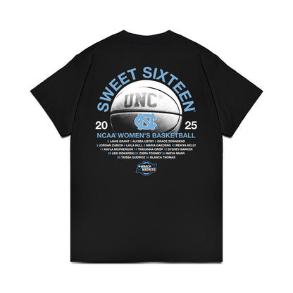 UNC - NCAA Women's Basketball : - NCAA® March Madness® 2025 Sweet 16 Roster Premium T-Shirt-1