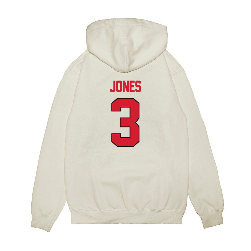 NC State - NCAA Women's Basketball : Zamareya Jones - NCAA® March Madness® 2025 Sweet 16 Shersey Premium Hooded Sweatshirt-1