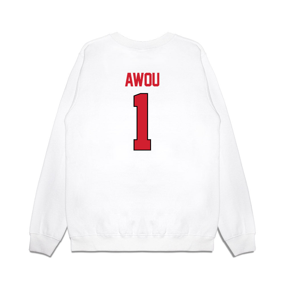 NC State - NCAA Women's Basketball : Lorena Awou - NCAA® March Madness® 2025 Sweet 16 Shersey Premium Crewneck Sweatshirt-1