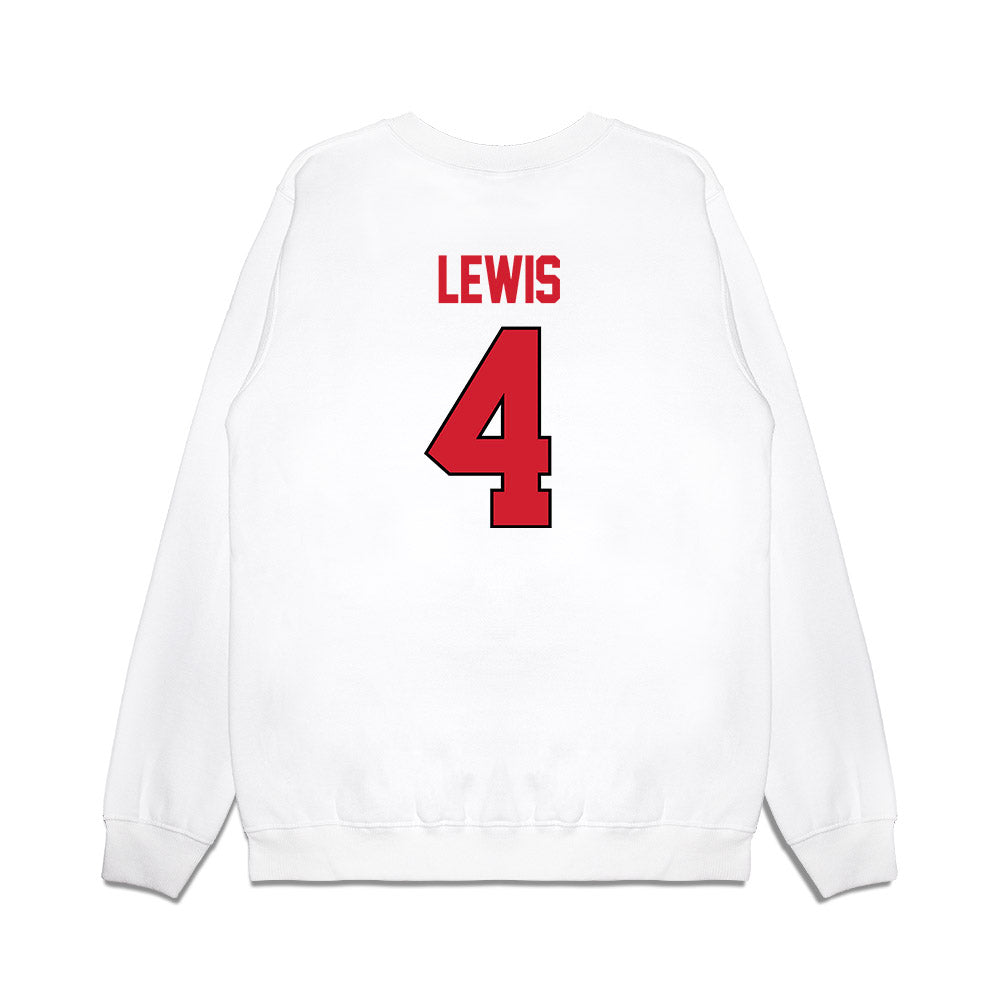 NC State - NCAA Women's Basketball : Alyssa Lewis - NCAA® March Madness® 2025 Sweet 16 Shersey Premium Crewneck Sweatshirt-1