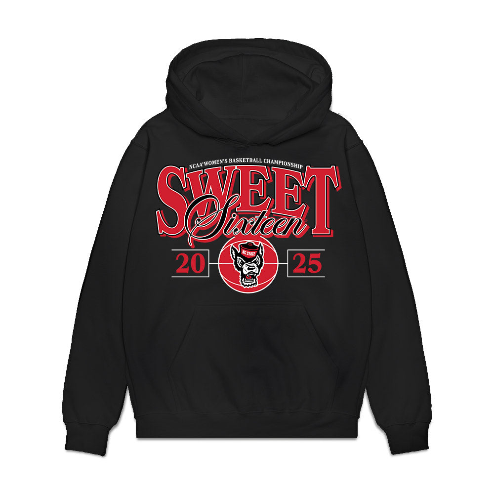 NC State - NCAA Women's Basketball : - NCAA® March Madness® 2025 Sweet 16 Team Premium Hooded Sweatshirt-0