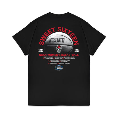 NC State - NCAA Women's Basketball : - NCAA® March Madness® 2025 Sweet 16 Roster Premium T-Shirt-1