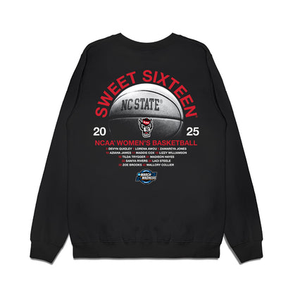 NC State - NCAA Women's Basketball : - NCAA® March Madness® 2025 Sweet 16 Roster Premium Crewneck Sweatshirt-1