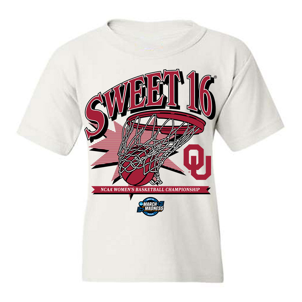Oklahoma - NCAA Women's Basketball : Zya Vann - NCAA® March Madness® 2025 Sweet Sixteen Shersey Youth T-Shirt-0