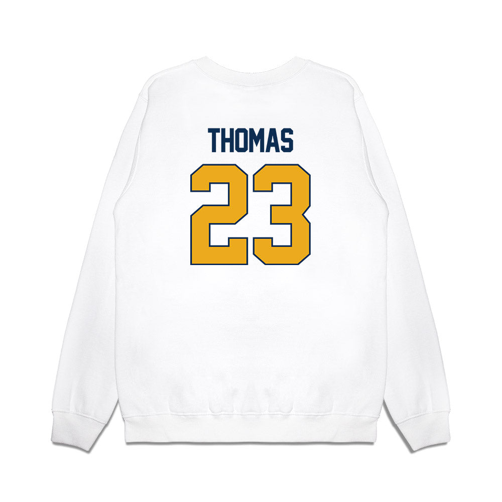 West Virginia - NCAA Women's Basketball : Jordan Thomas - NCAA® March Madness® 2025 Sweet 16 Shersey Premium Crewneck Sweatshirt-1