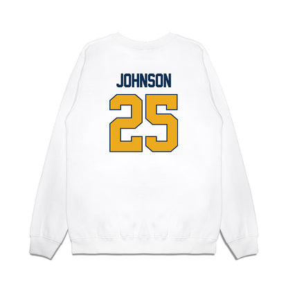 West Virginia - NCAA Women's Basketball : Loghan Johnson - NCAA® March Madness® 2025 Sweet 16 Shersey Premium Crewneck Sweatshirt-1