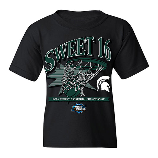 Michigan State - NCAA Women's Basketball : Amy Terrian - NCAA® March Madness® 2025 Sweet Sixteen Shersey Youth T-Shirt-0