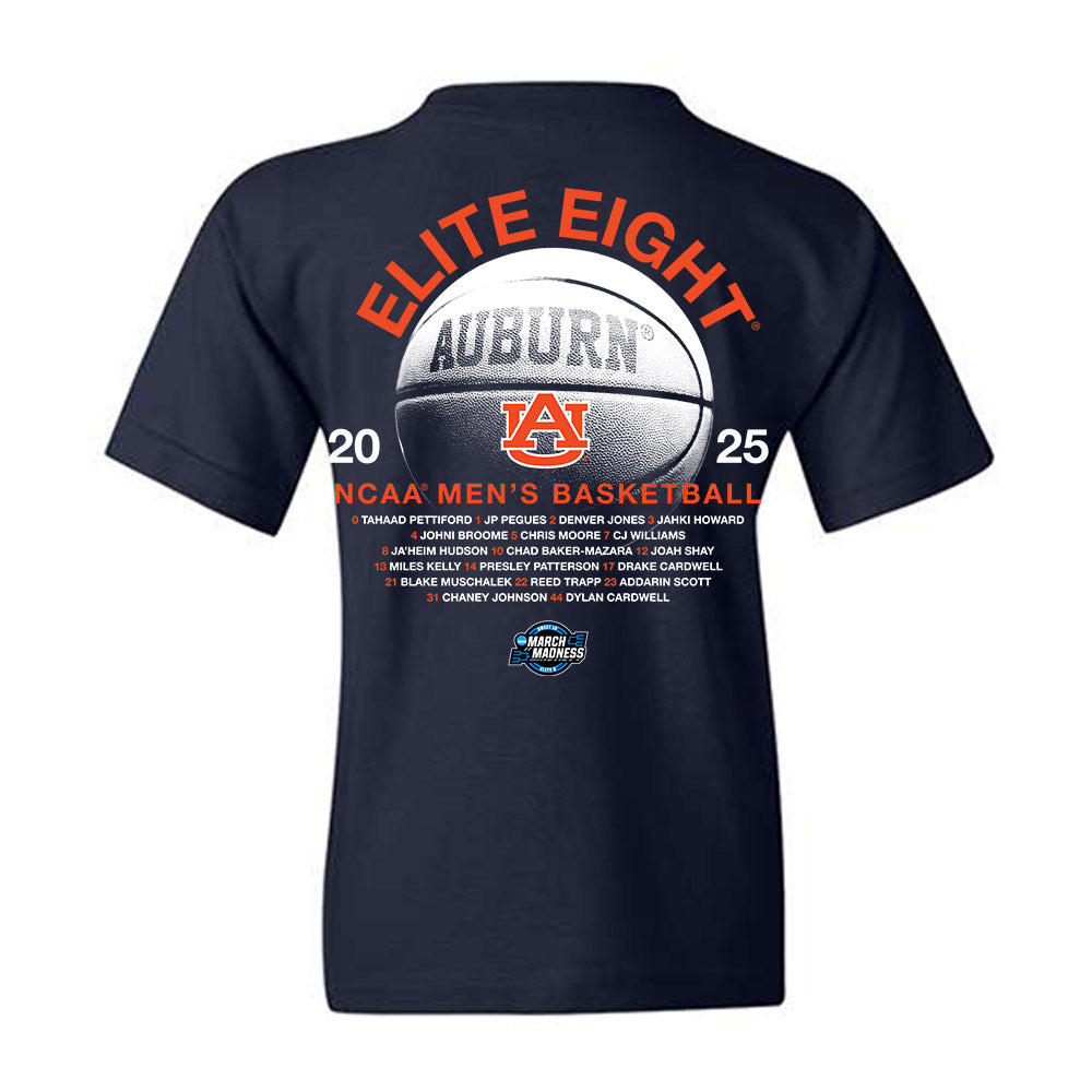 Auburn - NCAA Men's Basketball : - NCAA® March Madness® 2025 Elite Eight Roster Youth T-Shirt-1