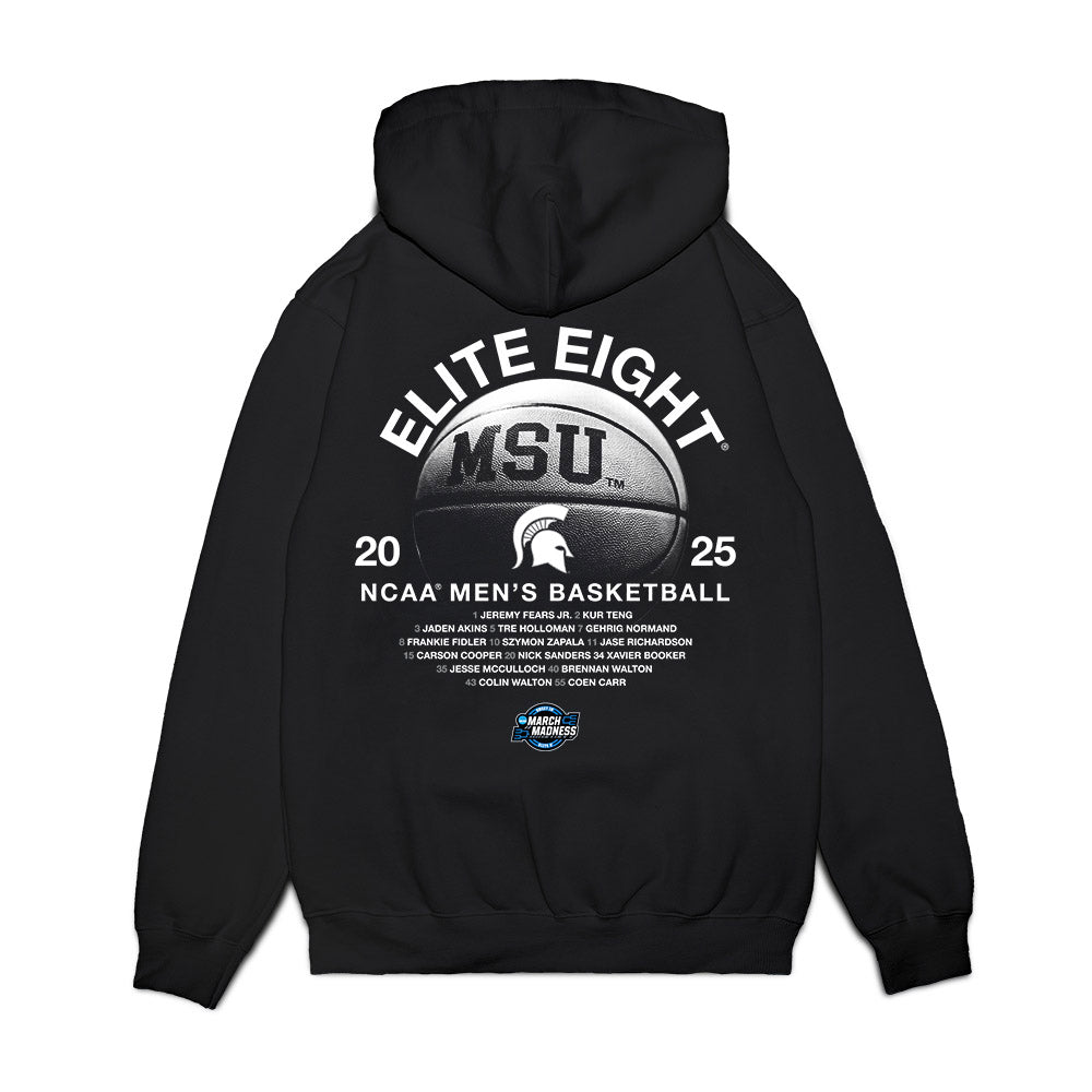 Michigan State - NCAA Men's Basketball : - NCAA® March Madness® 2025 Elite Eight Roster Premium Hooded Sweatshirt-1