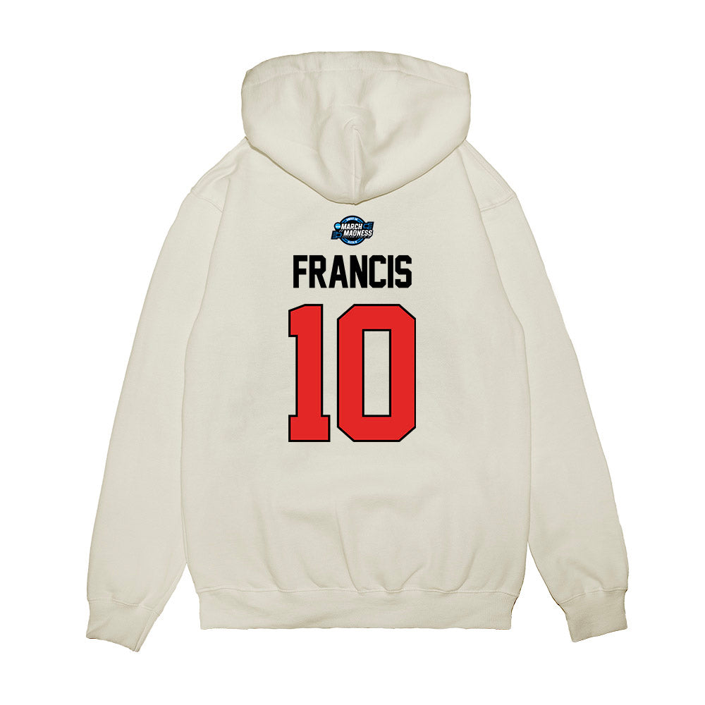 Texas Tech - NCAA Men's Basketball : Jack Francis - NCAA® March Madness® 2025 Elite 8 Shersey Premium Hooded Sweatshirt-1