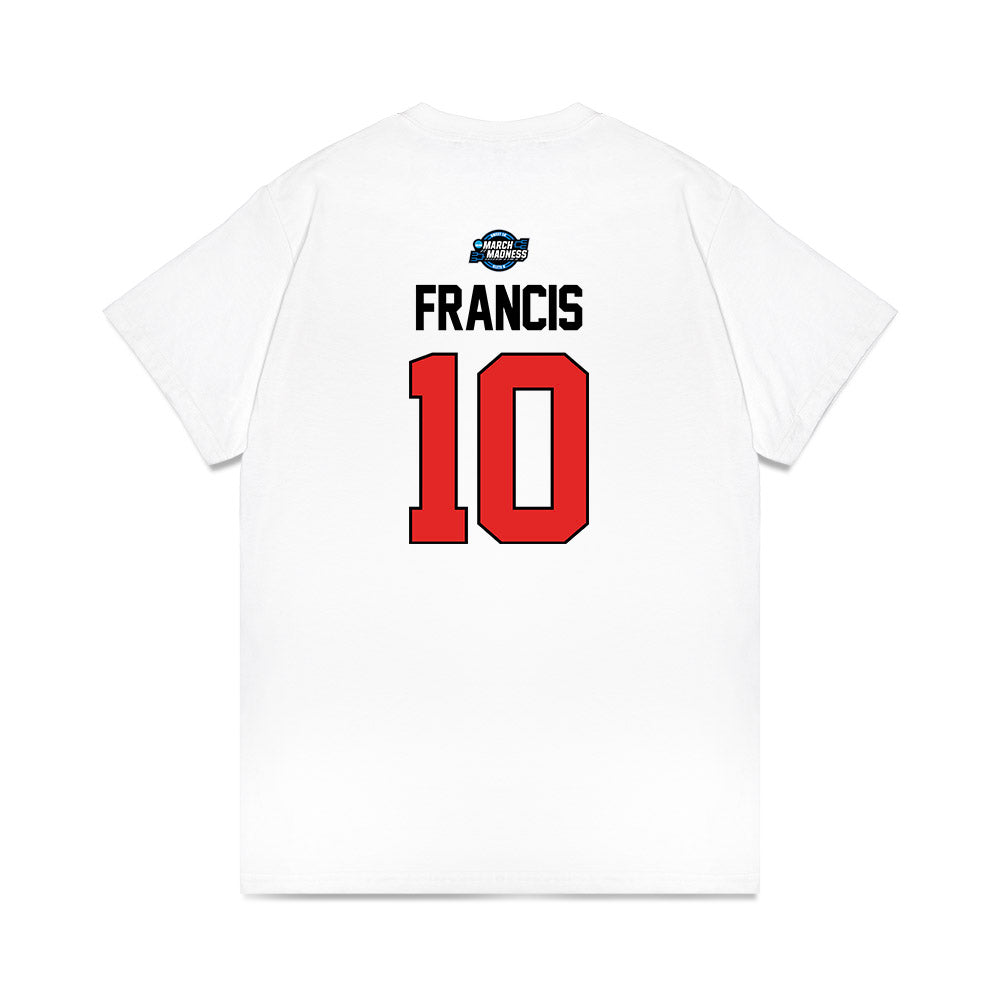 Texas Tech - NCAA Men's Basketball : Jack Francis - NCAA® March Madness® 2025 Elite 8 Shersey Premium T-Shirt-1