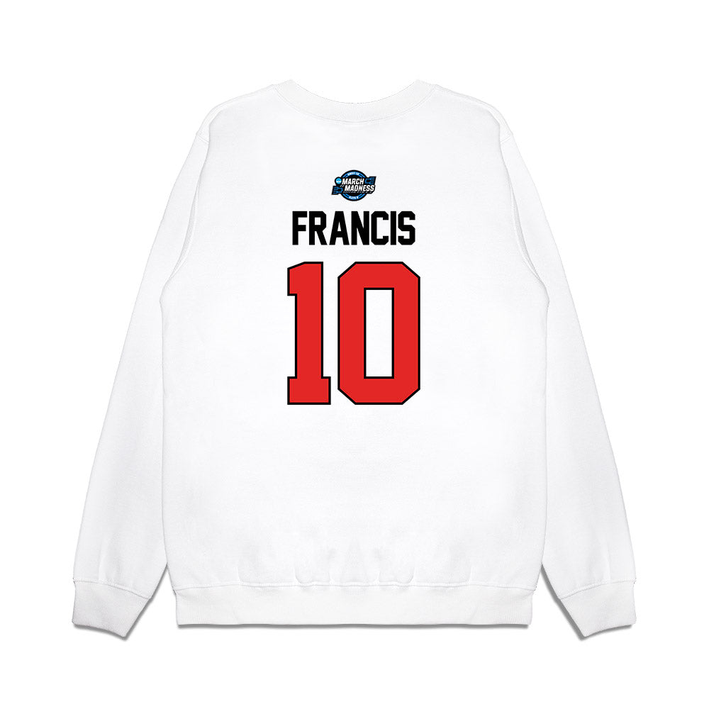 Texas Tech - NCAA Men's Basketball : Jack Francis - NCAA® March Madness® 2025 Elite 8 Shersey Premium Crewneck Sweatshirt-1
