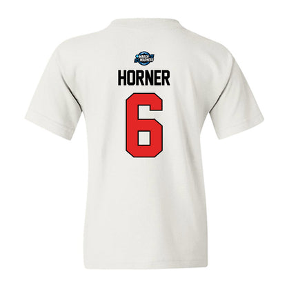 Texas Tech - NCAA Men's Basketball : Leon Horner - NCAA® March Madness® 2025 Elite 8 Shersey Youth T-Shirt-1