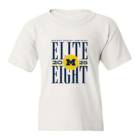 Michigan - NCAA Men's Basketball : Roddy Gayle Jr - NCAA® March Madness® 2025 Elite 8 Shersey Youth T-Shirt-0