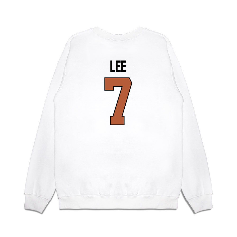 Texas - NCAA Women's Basketball : Jordan Lee - NCAA® March Madness® 2025 Elite 8 Shersey Premium Crewneck Sweatshirt-1