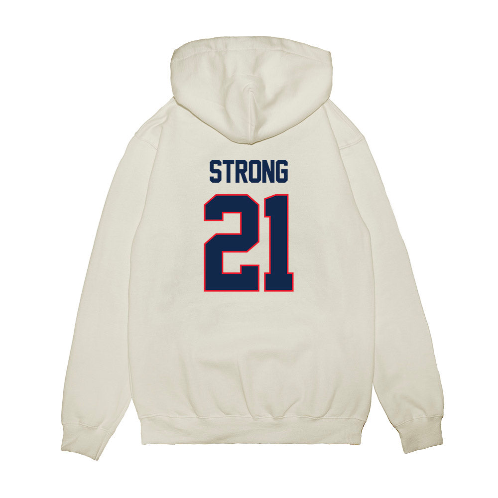 UConn - NCAA Women's Basketball : Sarah Strong - NCAA® March Madness® 2025 Elite 8 Shersey Premium Hooded Sweatshirt-1