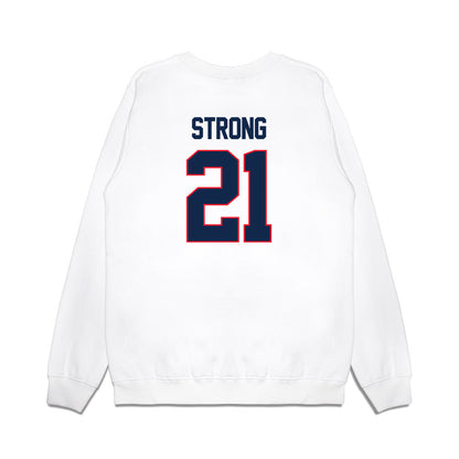 UConn - NCAA Women's Basketball : Sarah Strong - NCAA® March Madness® 2025 Elite 8 Shersey Premium Crewneck Sweatshirt-1