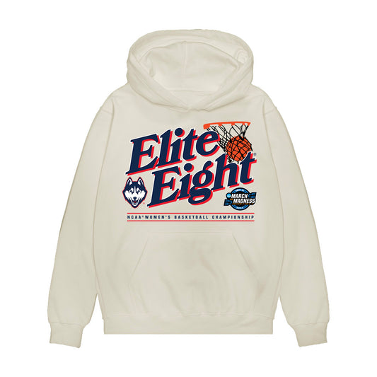 UConn - NCAA Women's Basketball : Jana El Alfy - NCAA® March Madness® 2025 Elite 8 Shersey Premium Hooded Sweatshirt-0