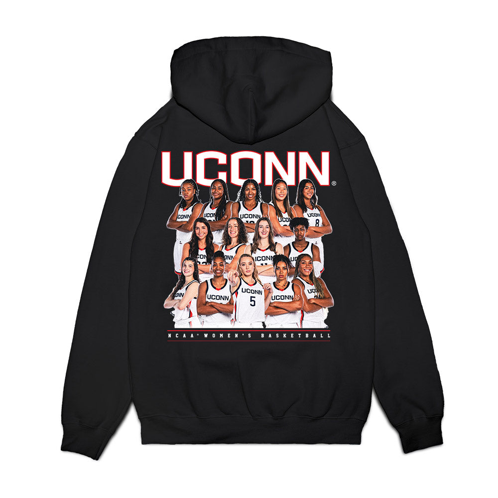 UConn - NCAA Women's Basketball : NCAA® March Madness® 2025 Elite 8 Collage Premium Hooded Sweatshirt-1
