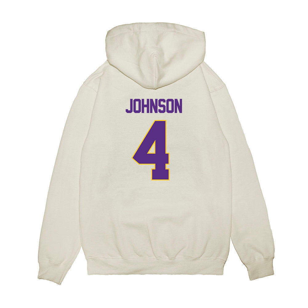 LSU - NCAA Women's Basketball : Flaujae Johnson - NCAA® March Madness® 2025 Elite 8 Shersey Premium Hooded Sweatshirt-1