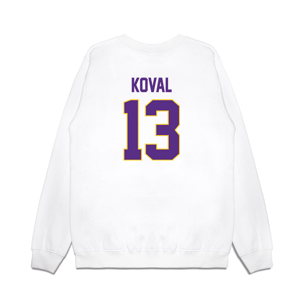 LSU - NCAA Women's Basketball : Kate Koval - NCAA® March Madness® 2025 Elite 8 Shersey Premium Crewneck Sweatshirt-1