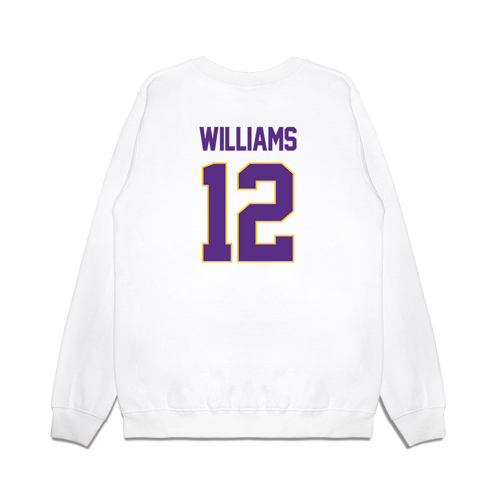 LSU - NCAA Women's Basketball : Mikaylah Williams - NCAA® March Madness® 2025 Elite 8 Shersey Premium Crewneck Sweatshirt-1