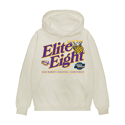 LSU - NCAA Women's Basketball : Kate Koval - NCAA® March Madness® 2025 Elite 8 Shersey Premium Hooded Sweatshirt-0