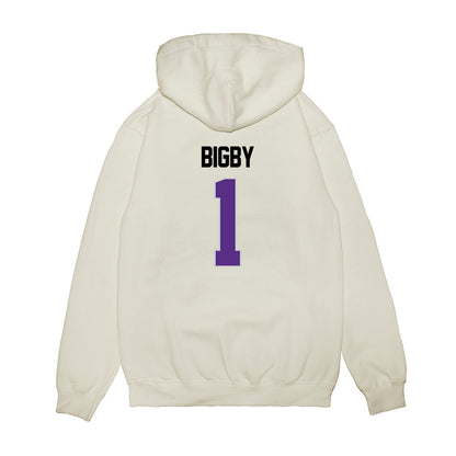 TCU - NCAA Women's Basketball : Taylor Bigby - NCAA® March Madness® 2025 Elite 8 Shersey Premium Hooded Sweatshirt-1