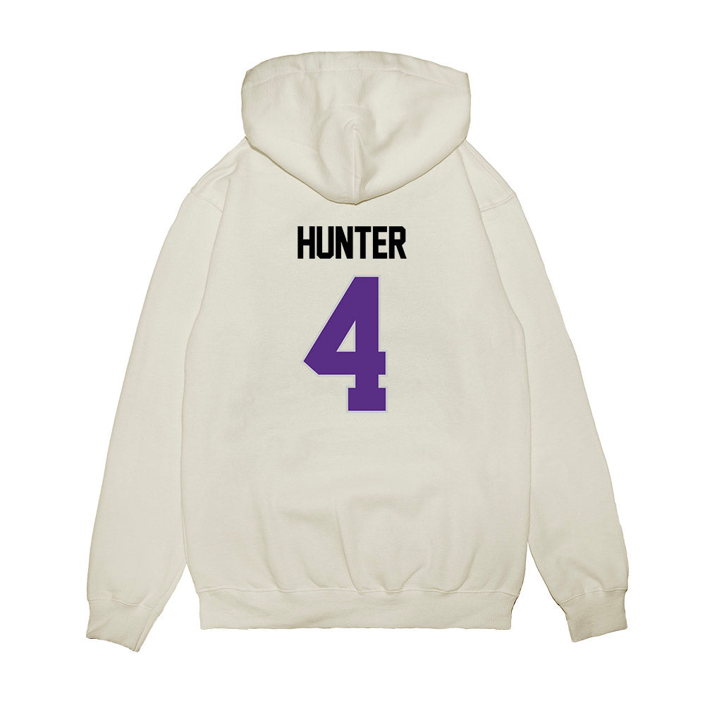 TCU - NCAA Women's Basketball : Donovyn Hunter - NCAA® March Madness® 2025 Elite 8 Shersey Premium Hooded Sweatshirt-1