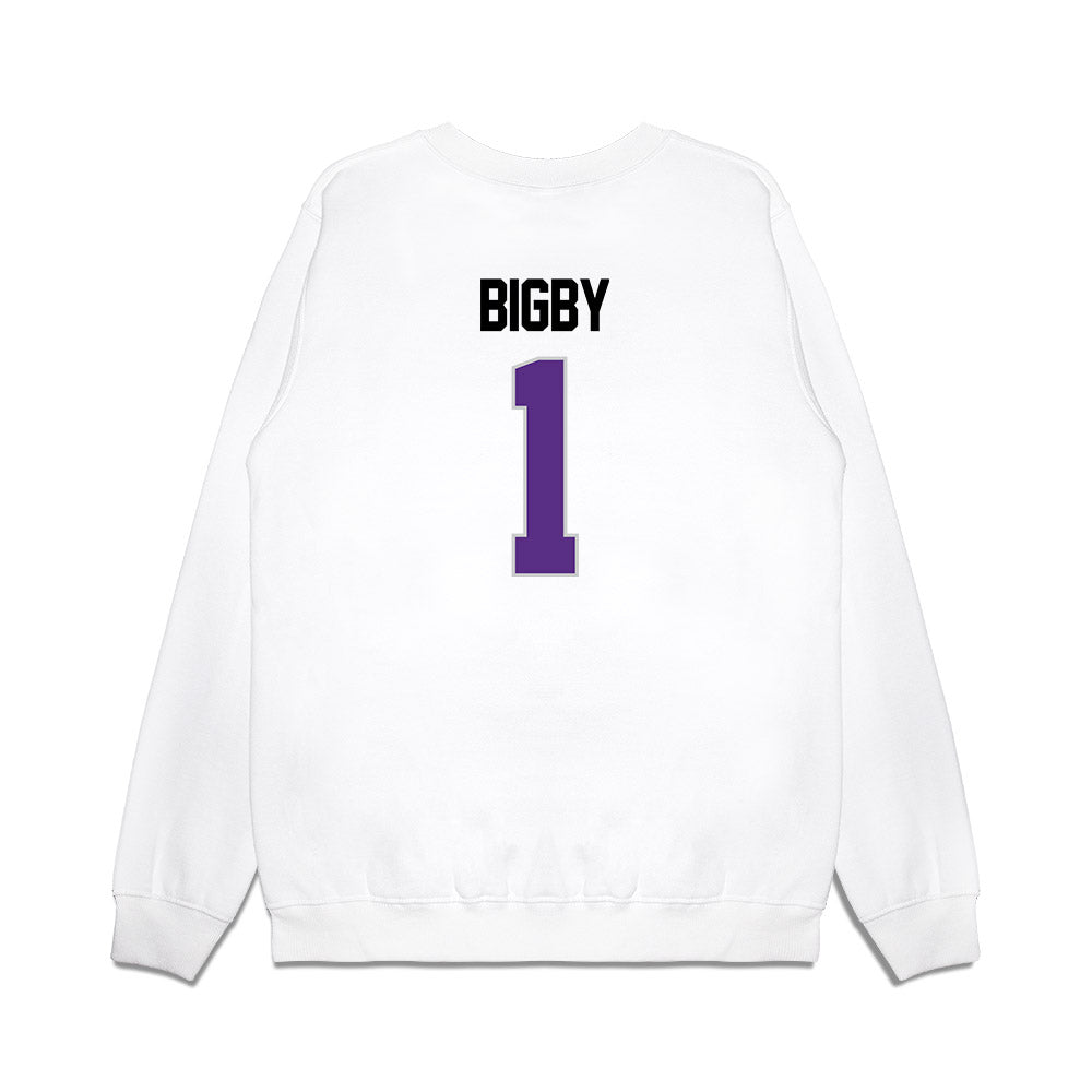 TCU - NCAA Women's Basketball : Taylor Bigby - NCAA® March Madness® 2025 Elite 8 Shersey Premium Crewneck Sweatshirt-1