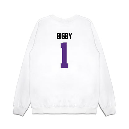 TCU - NCAA Women's Basketball : Taylor Bigby - NCAA® March Madness® 2025 Elite 8 Shersey Premium Crewneck Sweatshirt-1