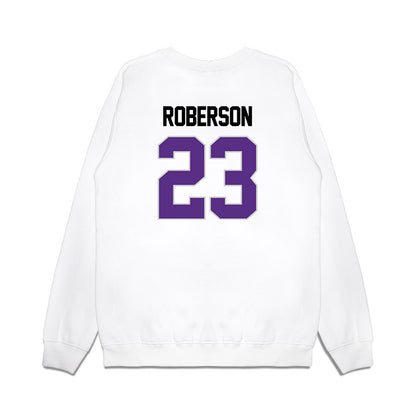 TCU - NCAA Women's Basketball : Aaliyah Roberson - NCAA® March Madness® 2025 Elite 8 Shersey Premium Crewneck Sweatshirt-1