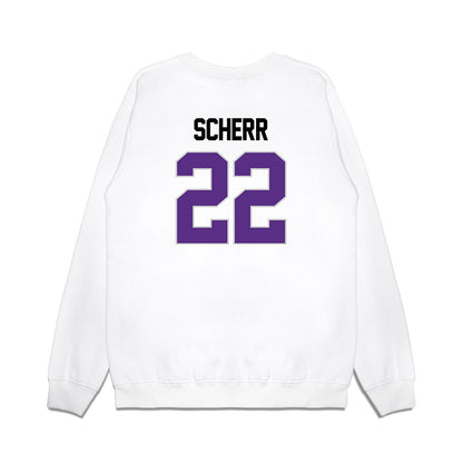 TCU - NCAA Women's Basketball : Maddie Scherr - NCAA® March Madness® 2025 Elite 8 Shersey Premium Crewneck Sweatshirt-1