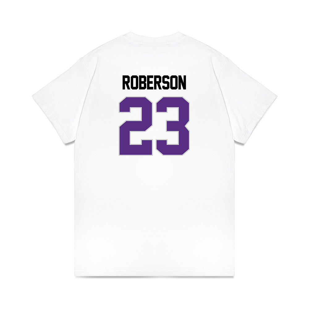 TCU - NCAA Women's Basketball : Aaliyah Roberson - NCAA® March Madness® 2025 Elite 8 Shersey Premium T-Shirt-1