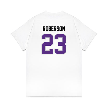 TCU - NCAA Women's Basketball : Aaliyah Roberson - NCAA® March Madness® 2025 Elite 8 Shersey Premium T-Shirt-1