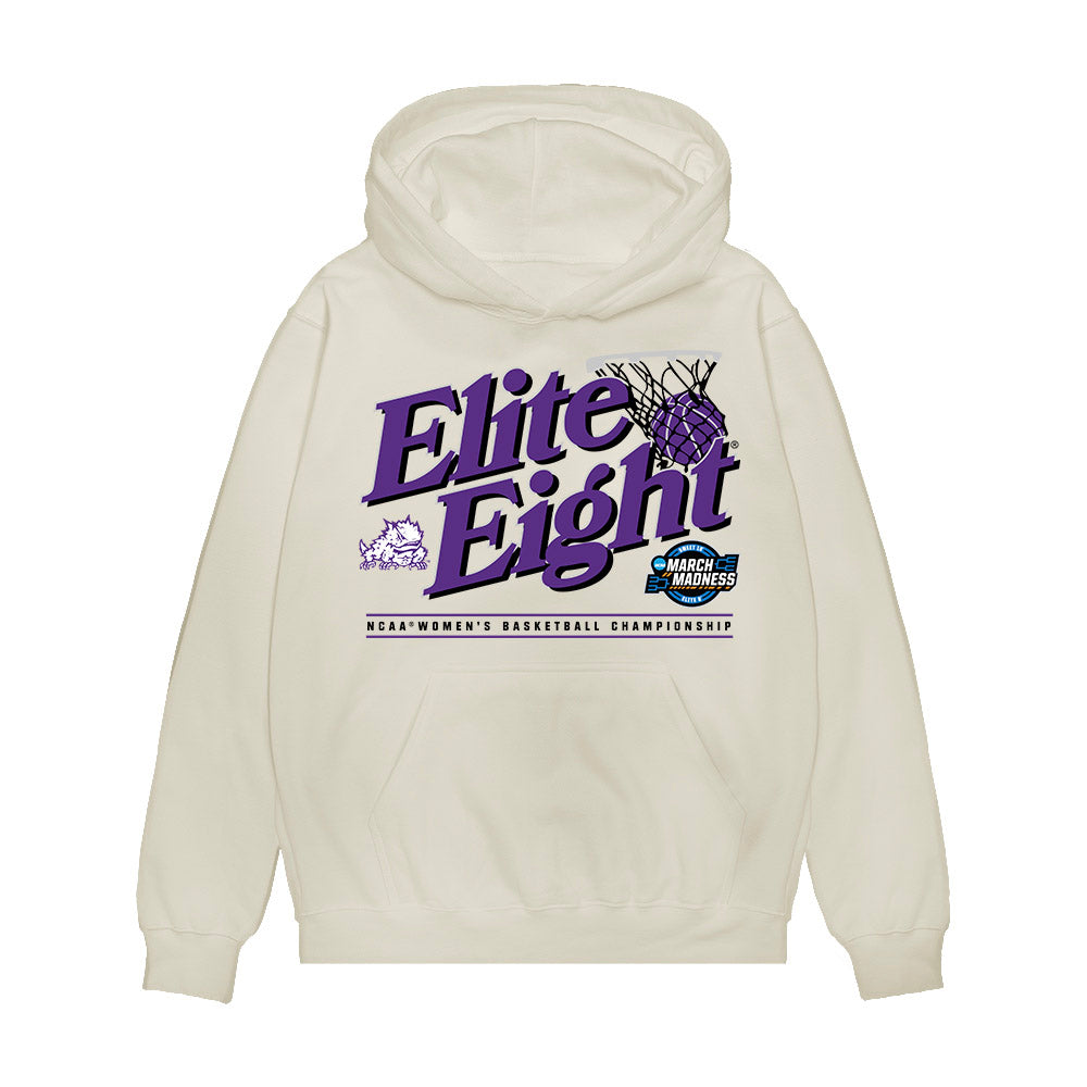 TCU - NCAA Women's Basketball : Donovyn Hunter - NCAA® March Madness® 2025 Elite 8 Shersey Premium Hooded Sweatshirt-0