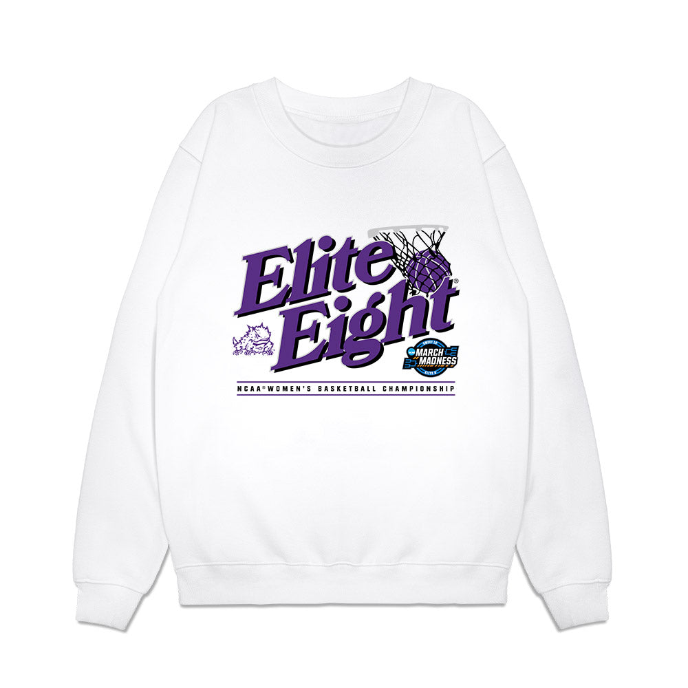 TCU - NCAA Women's Basketball : Maddie Scherr - NCAA® March Madness® 2025 Elite 8 Shersey Premium Crewneck Sweatshirt-0