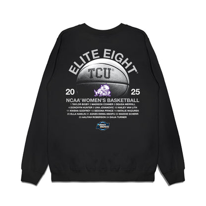 TCU - NCAA Women's Basketball : - NCAA® March Madness® 2025 Elite 8 Roster Premium Crewneck Sweatshirt-1