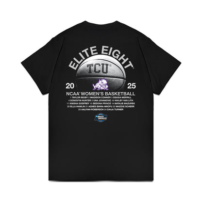 TCU - NCAA Women's Basketball : - NCAA® March Madness® 2025 Elite 8 Roster Premium T-Shirt-1