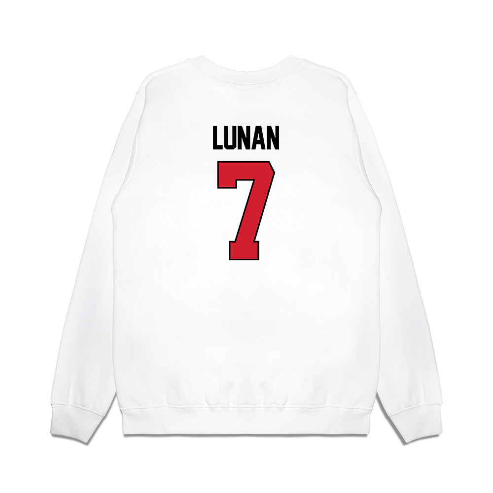NC State - NCAA Women's Basketball : Kyshe Lunan - NCAA® March Madness® 2025 Elite 8 Shersey Premium Crewneck Sweatshirt-1
