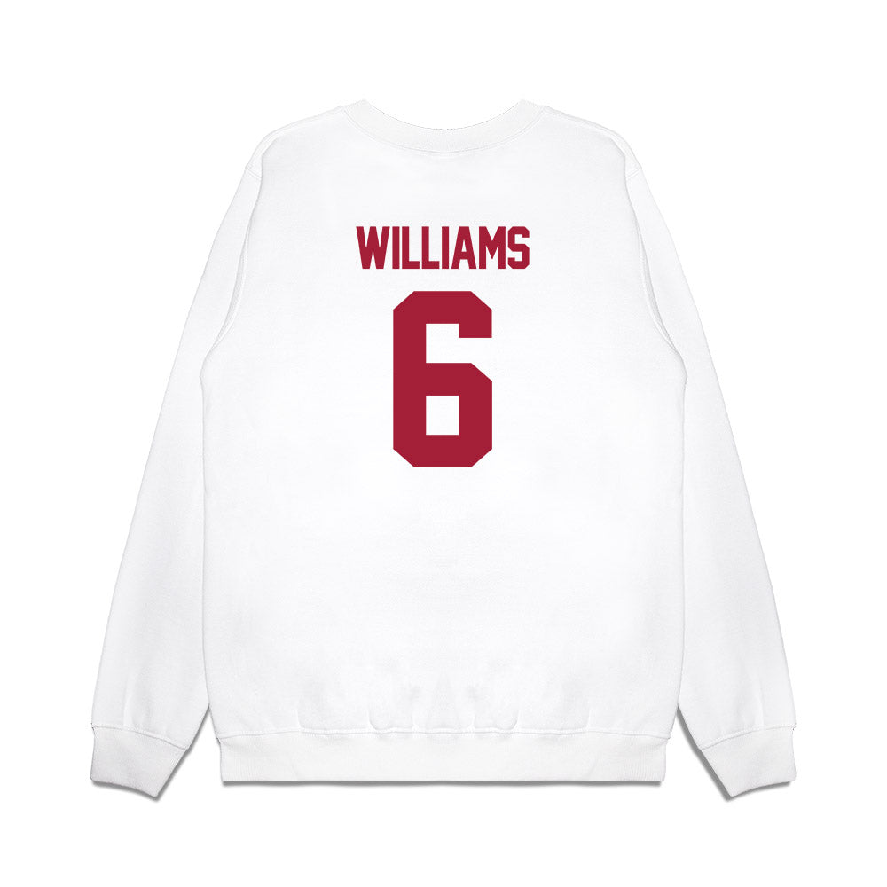 Oklahoma - NCAA Women's Basketball : Sahara Williams - NCAA® March Madness® 2025 Elite 8 Shersey Premium Crewneck Sweatshirt-1