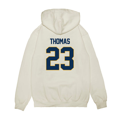 West Virginia - NCAA Women's Basketball : Jordan Thomas - NCAA® March Madness® 2025 Elite 8 Shersey Premium Hooded Sweatshirt-1