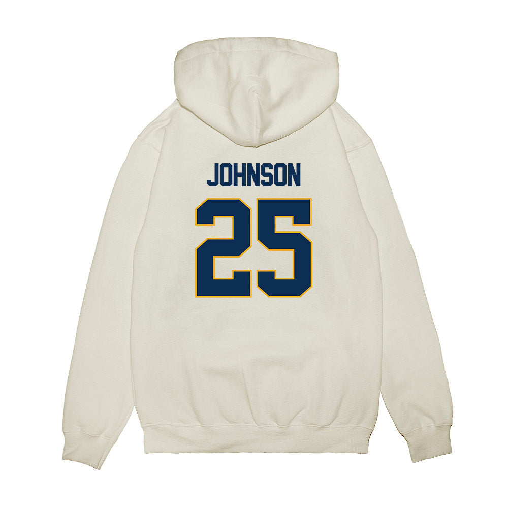 West Virginia - NCAA Women's Basketball : Loghan Johnson - NCAA® March Madness® 2025 Elite 8 Shersey Premium Hooded Sweatshirt-1