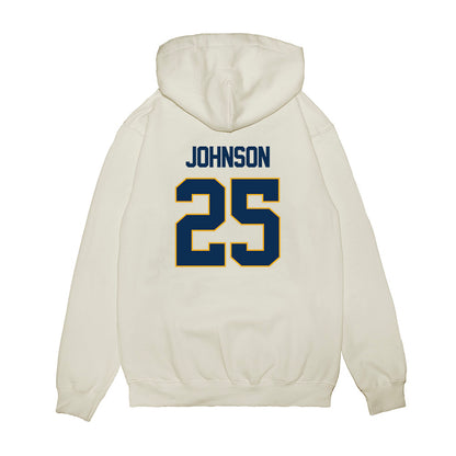 West Virginia - NCAA Women's Basketball : Loghan Johnson - NCAA® March Madness® 2025 Elite 8 Shersey Premium Hooded Sweatshirt-1