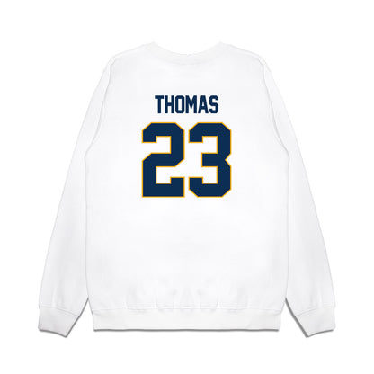 West Virginia - NCAA Women's Basketball : Jordan Thomas - NCAA® March Madness® 2025 Elite 8 Shersey Premium Crewneck Sweatshirt-1