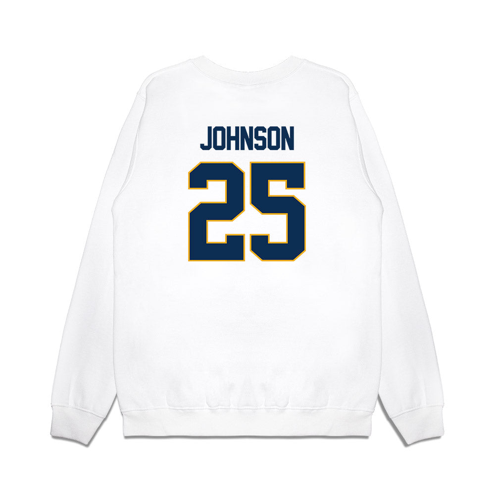West Virginia - NCAA Women's Basketball : Loghan Johnson - NCAA® March Madness® 2025 Elite 8 Shersey Premium Crewneck Sweatshirt-1