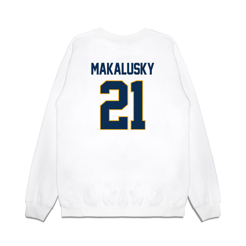 West Virginia - NCAA Women's Basketball : Riley Makalusky - NCAA® March Madness® 2025 Elite 8 Shersey Premium Crewneck Sweatshirt-1