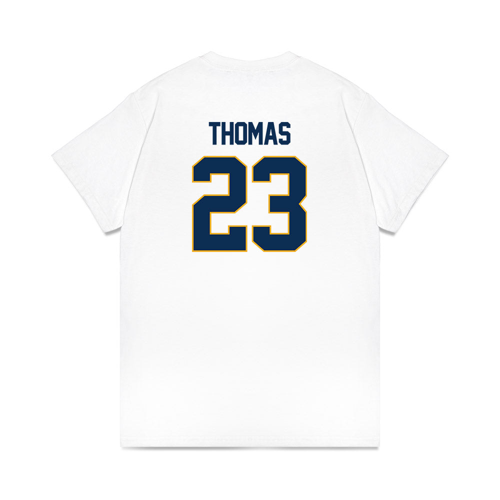 West Virginia - NCAA Women's Basketball : Jordan Thomas - NCAA® March Madness® 2025 Elite 8 Shersey Premium T-Shirt-1