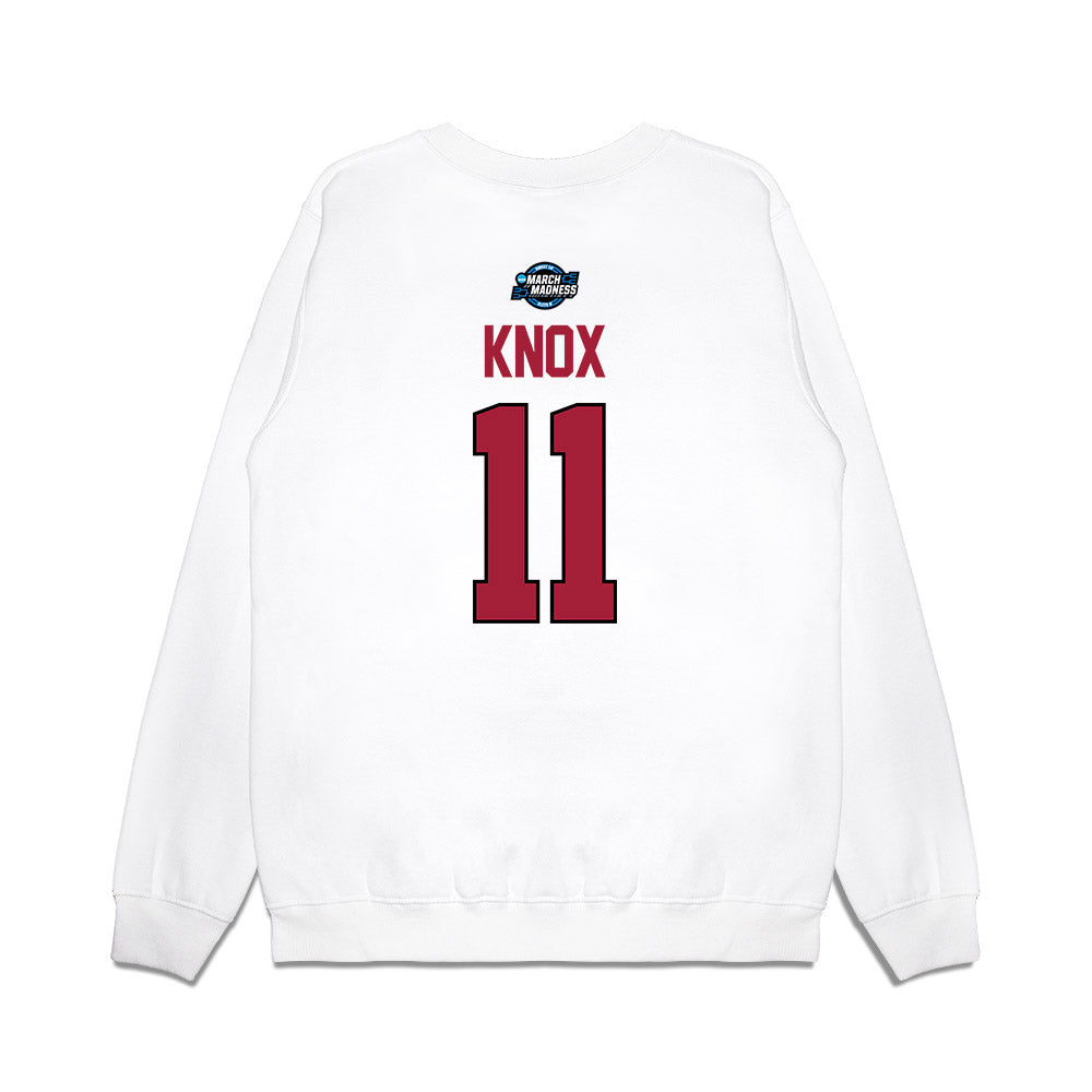 Arkansas - NCAA Men's Basketball : Karter Knox - NCAA® March Madness® 2025 Shersey Premium Crewneck Sweatshirt-1